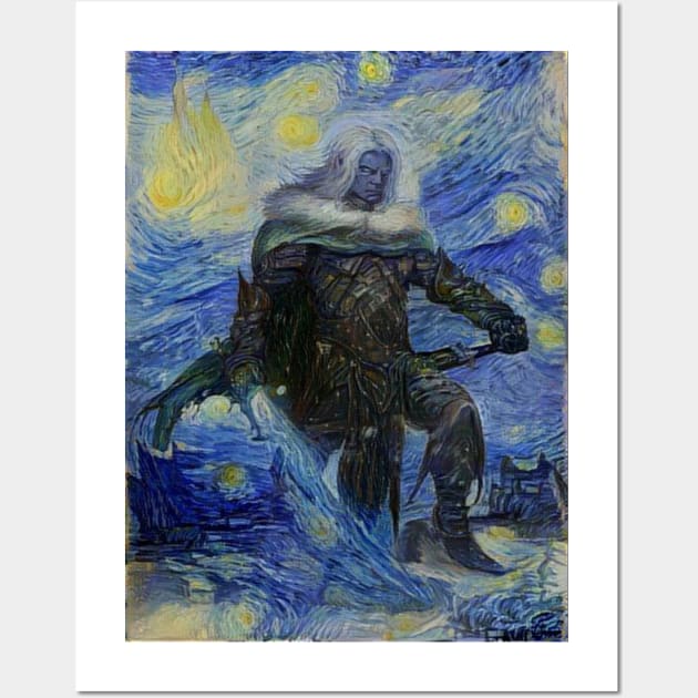 Drizzt Do'Urden Forgotten Realms Starry Night Wall Art by Starry Night